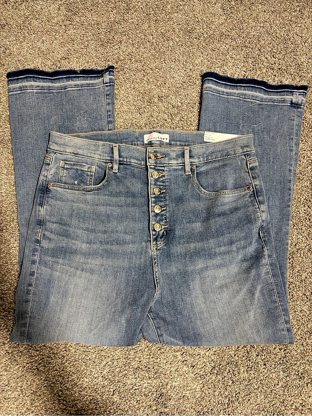 LOFT The Kick Crop High Rise Crop Jeans Waist 32 NWT